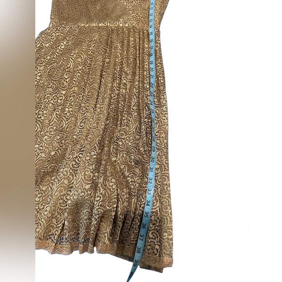 Betsey Johnson Vintage 90’s Gold Lace Cocktail Dress- Size 4 - Picture 7 of 7